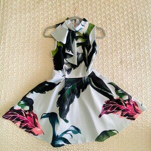TED BAKER A-line floral print dress. Size 3 Uk - Small (38) US